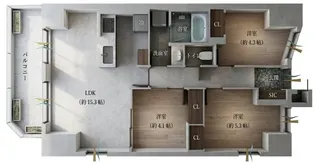 ディオ・フォルティ粉浜B棟【3階】の間取り