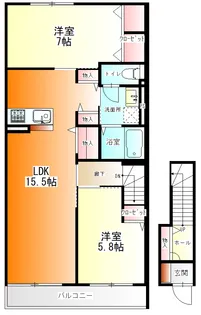 COCOON PALACE C【2階】の間取り