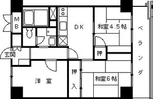 西宮スカイハイツ【11階】の間取り