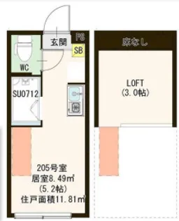 Arca Urbana志茂【2階】の間取り