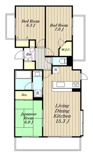シーズガーデン鶴川【9階】の間取り