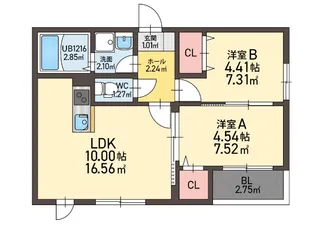 レガリア西町【2階】の間取り