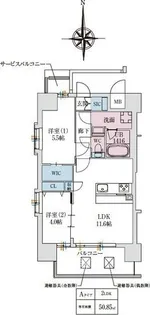 スプランディッドあびこ駅前DUE【6階】の間取り