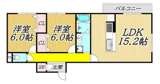 セジュール・ルボワ【2階】の間取り