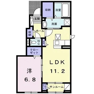 イリゼランサI【1階】の間取り