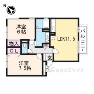 メルベーユ吉兆B棟【2階】の間取り