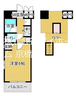 エステムコート大阪城前・OBPリバーフロント【7階】の間取り