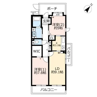 URコンフォール篠原【2階】の間取り