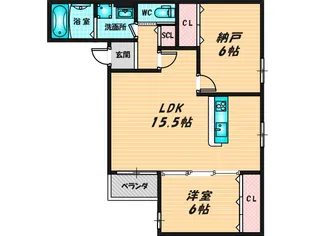 NAGAMORI新深江【2階】の間取り