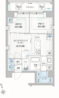 プレミアムフラット三郷ステーションサイト【12階】の間取り