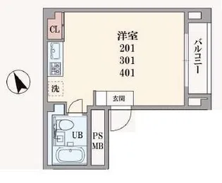 コスモスハイツ【4階】の間取り