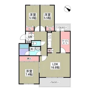 リブレス成田C【1階】の間取り
