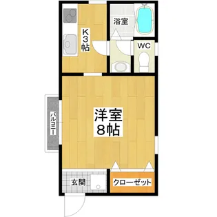 城北松安アパート【1階】の間取り