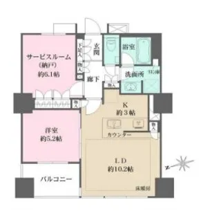 ザ・パークハウス上野浅草通り【13階】の間取り