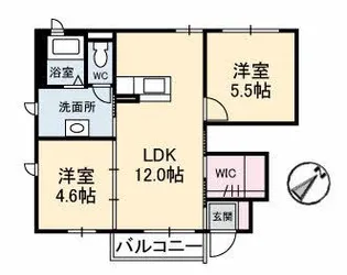リバージュ B棟【1階】の間取り