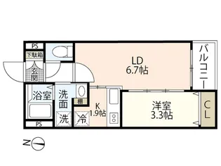 月光江波東零番館【1階】の間取り