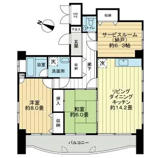 グランドールアサヒ【2階】の間取り