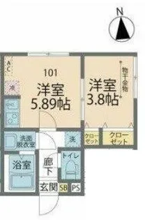 カインドネス狭山ヶ丘North【3階】の間取り