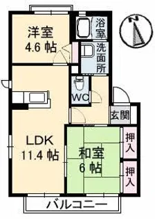 ウッディコート成美 B棟【2階】の間取り