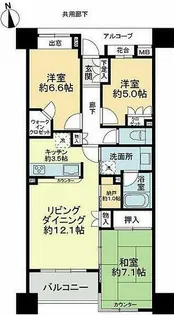 シティハウス富山西町【8階】の間取り