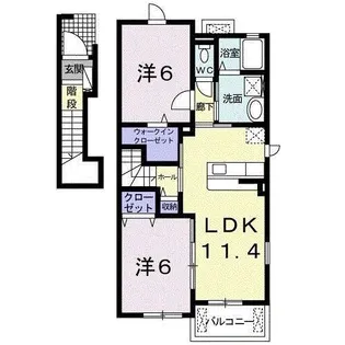 プルートスB【2階】の間取り