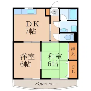 パームガーデン惟神【3階】の間取り
