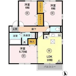 セントワイズ C【1階】の間取り