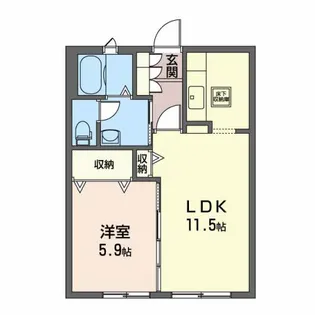 メゾン・ド・オクラホマ V【1階】の間取り