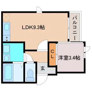 ナトゥラーレ北仙台【3階】の間取り