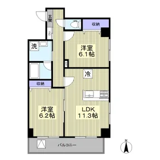 サンリベール大山【6階】の間取り