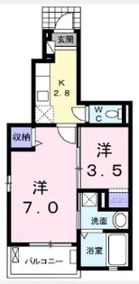 メゾンひまわり【1階】の間取り