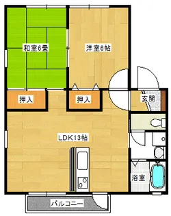 カトレア城ケ丘【1階】の間取り