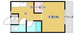 西本学生寮【1階】の間取り
