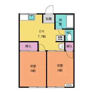 シティハイム フキA【1階】の間取り