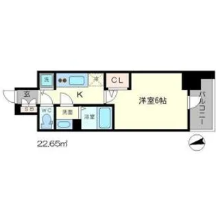 エスリード難波ステーションゲートサウステラス【12階】の間取り