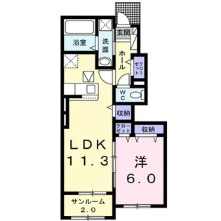 シャトレーポワリエ IV A【1階】の間取り
