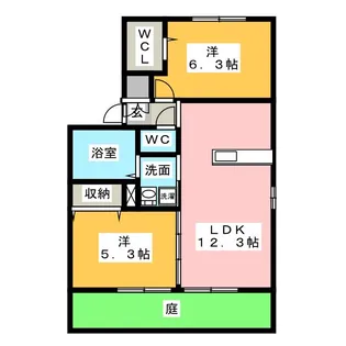 ブランシェ大溝B【1階】の間取り