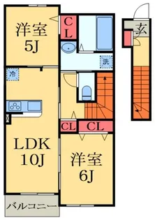 グラングラスB【2階】の間取り