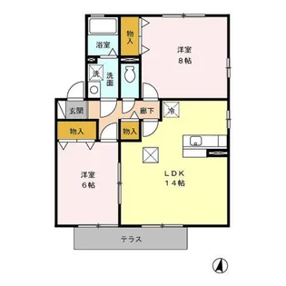 グリーンビレッジ A棟【1階】の間取り