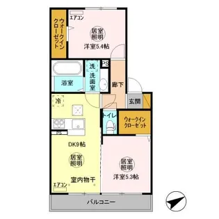 茨城県小美玉市川戸【アパート】の間取り