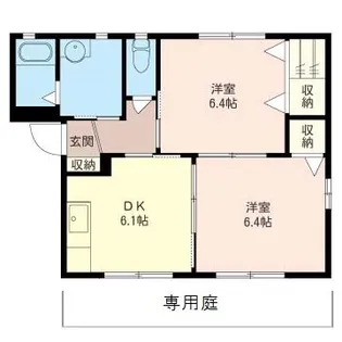 日月ハイツII【1階】の間取り