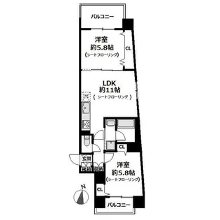 神奈川県横浜市神奈川区栄町【マンション】の間取り