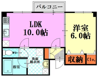広島県広島市東区若草町【マンション】の間取り