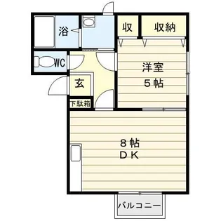 出雲ハイツB棟【1階】の間取り