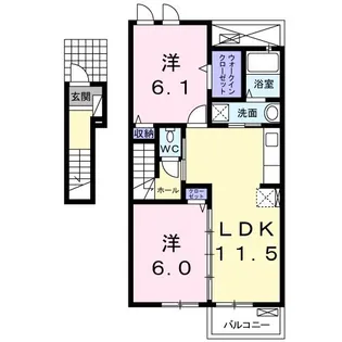 フィオーレ・デ・ペスカ【2階】の間取り