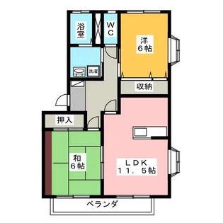 コーポヤマカワ【1階】の間取り