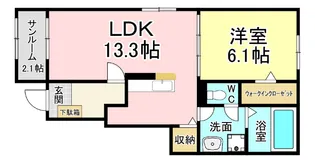 福岡県北九州市小倉南区湯川1【アパート】の間取り