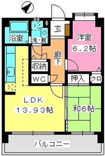 プロシード曰佐【5階】の間取り