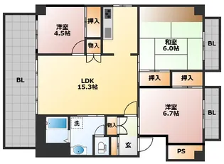 ヴィラシーボルト【5階】の間取り