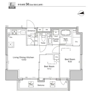 プラウドフラット浅草雷門【15階】の間取り